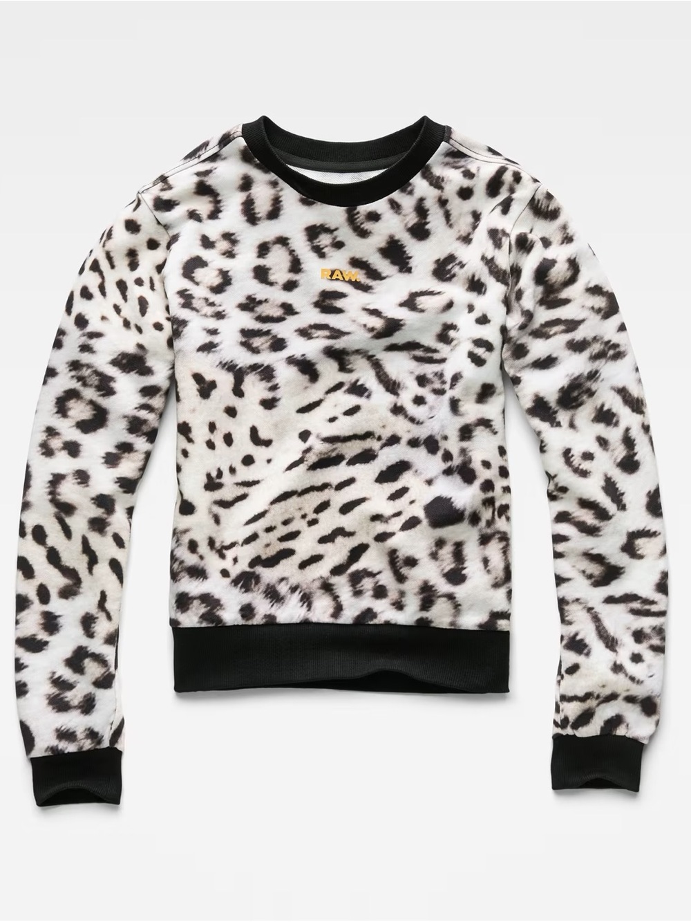 G-Star Leopard Cropped Sweater - White & Black